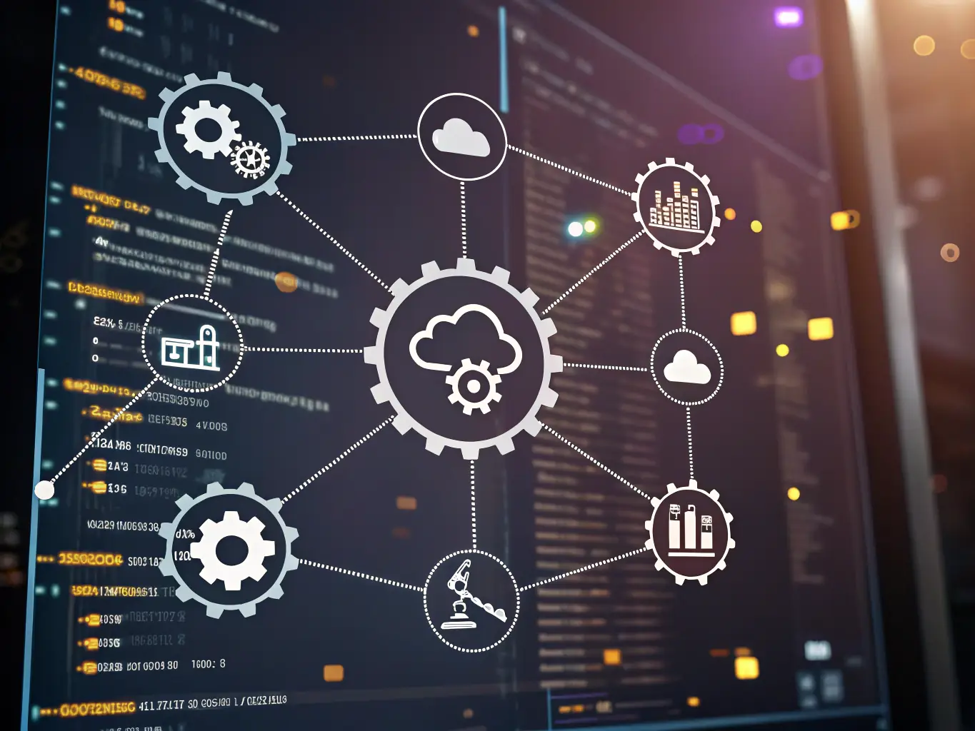 A graphic illustrating the concept of continuous improvement, with arrows indicating iterative enhancements to a digital workflow.