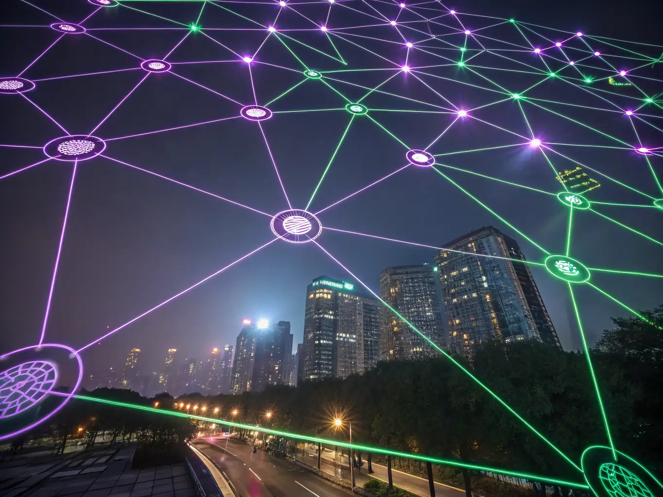 An abstract image representing automated processes, with interconnected nodes and flowing data streams, symbolizing the automation capabilities offered by DigiOnez.